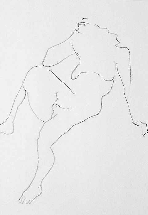 Agnes Keil, human nude, graphite on paper, 30 x 42cm